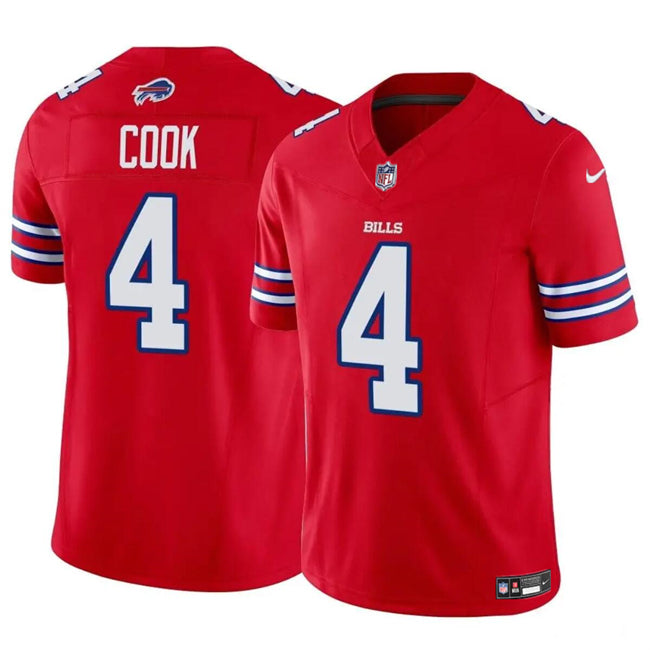 Men s Buffalo Bills James Cook Red 2023 Vapor Untouchable Limited  Stitched Jerseys