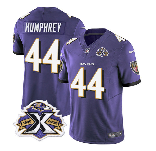 Men s Baltimore Ravens Marlon Humphrey Purple 2023 F.U.S.E With Patch Throwback Vapor Limited Stitched Jersey