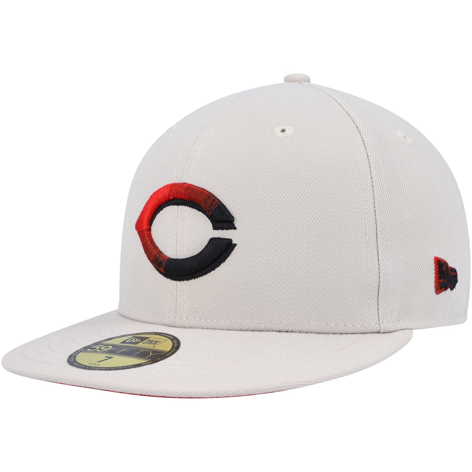 Cincinnati Reds New Era Stone Dim Undervisor 59FIFTY Fitted Hat - Khaki