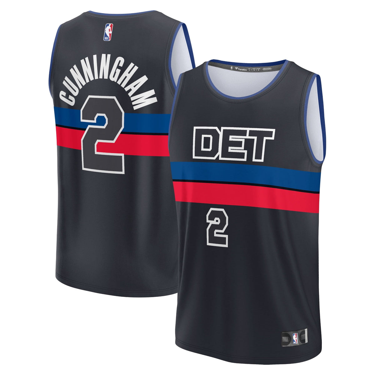 Youth Fanatics Branded Cade Cunningham Black Detroit Pistons 2021/22 Fast Break Player Jersey - Statement Edition