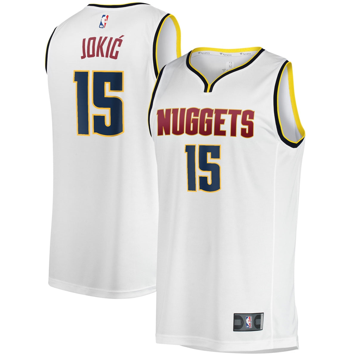Youth Fanatics Branded Nikola Jokic White Denver Nuggets Fast Break Player Jersey - Association Edition