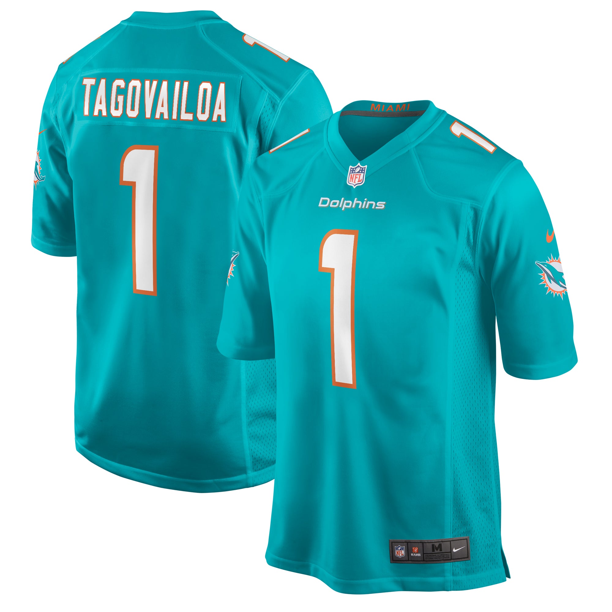 Tua Tagovailoa Miami Dolphins Nike Player Game Jersey   Aqua