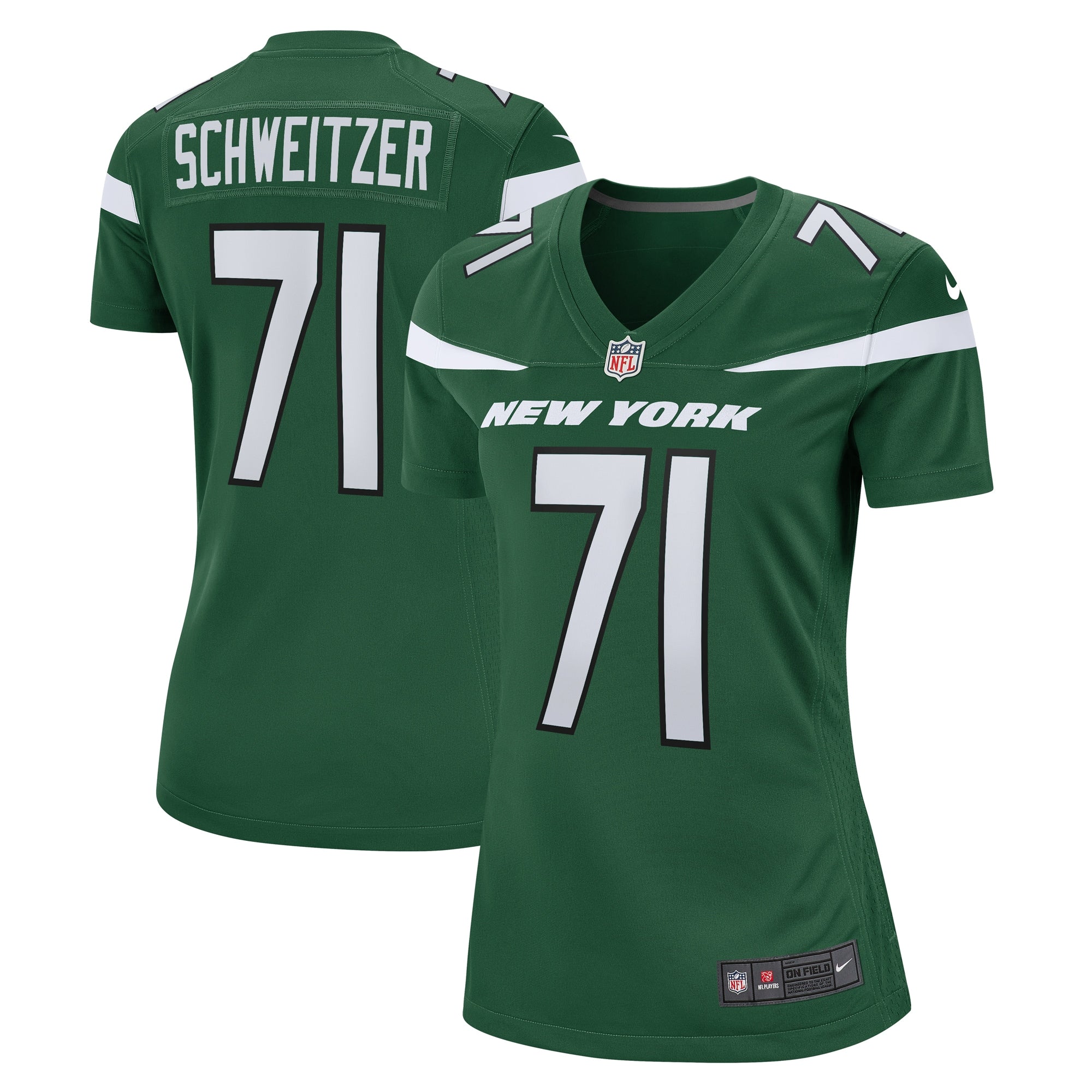 Wes Schweitzer New York Jets Nike Women s Game Jersey   Green