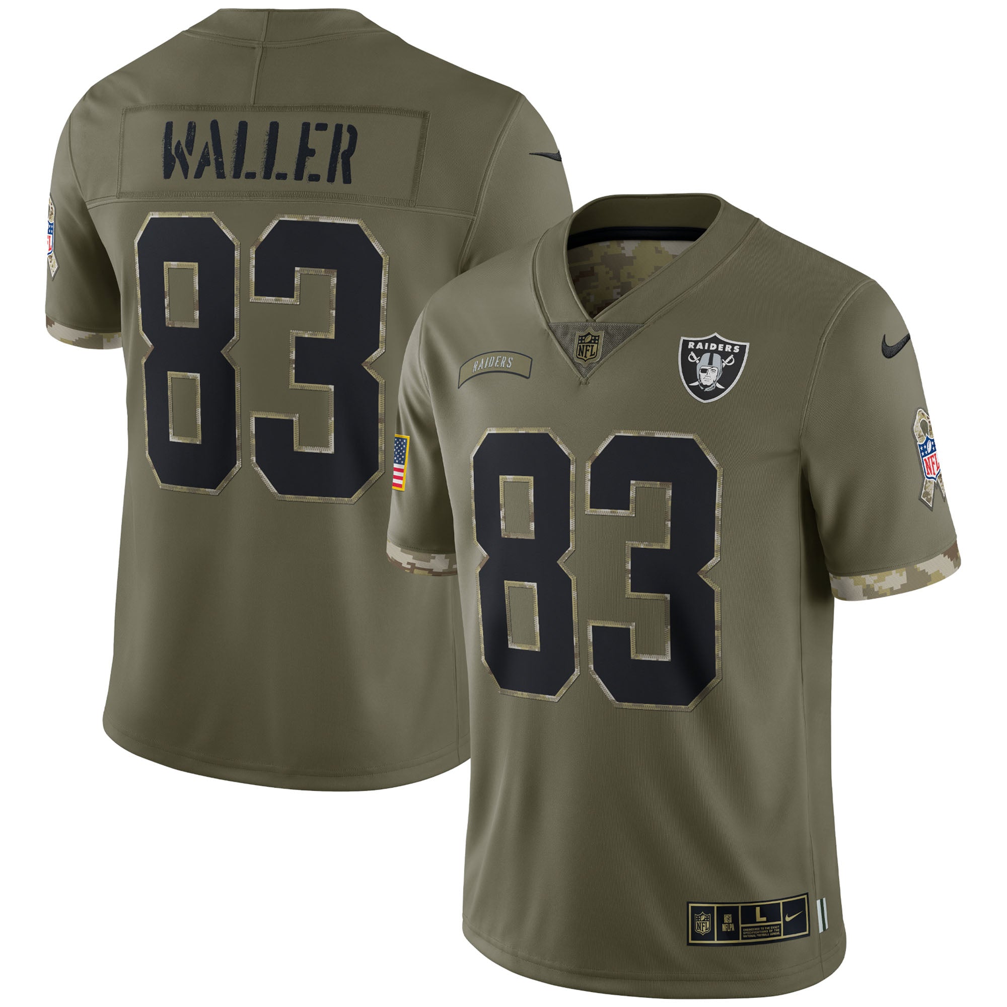 Darren Waller Las Vegas Raiders Nike 2022 Salute To Service Limited Jersey   Olive
