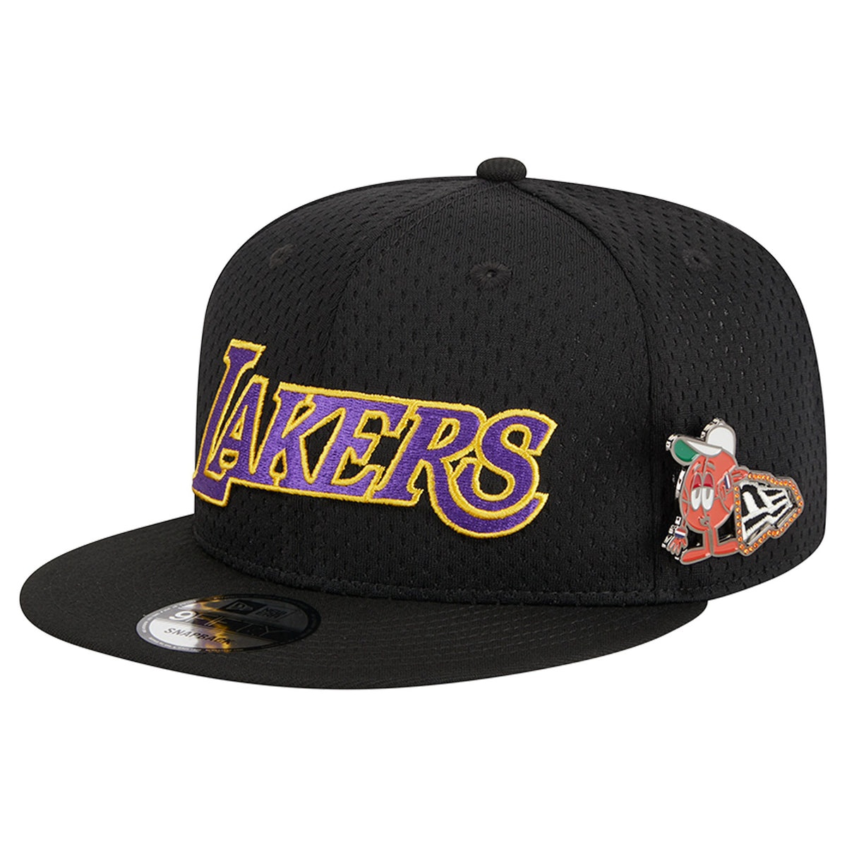 Los Angeles Lakers New Era Post-Up Pin Mesh 9FIFTY Snapback Hat - Black