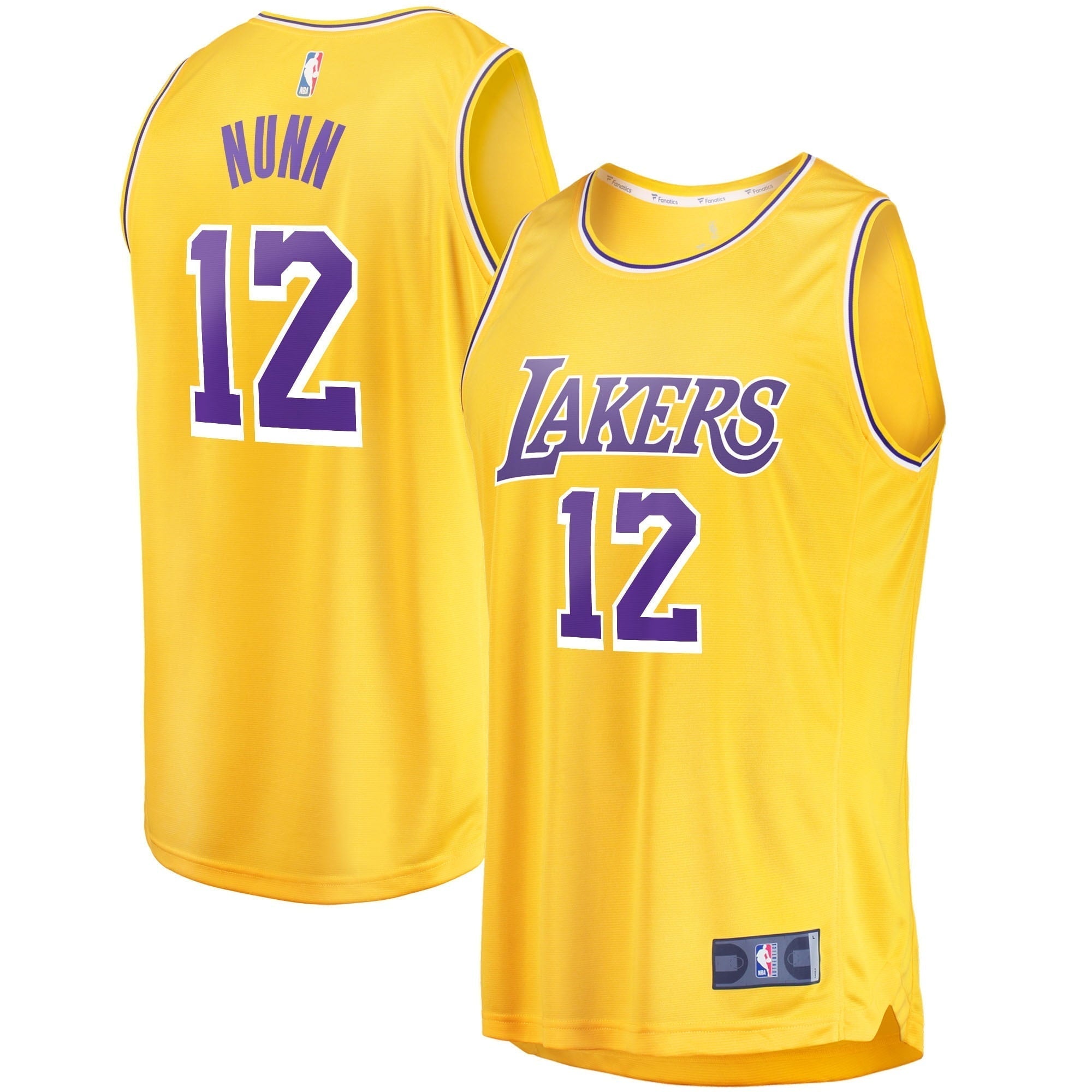Men's Fanatics Branded Kendrick Nunn Gold Los Angeles Lakers 2021/22 Fast Break Replica Jersey - Icon Edition
