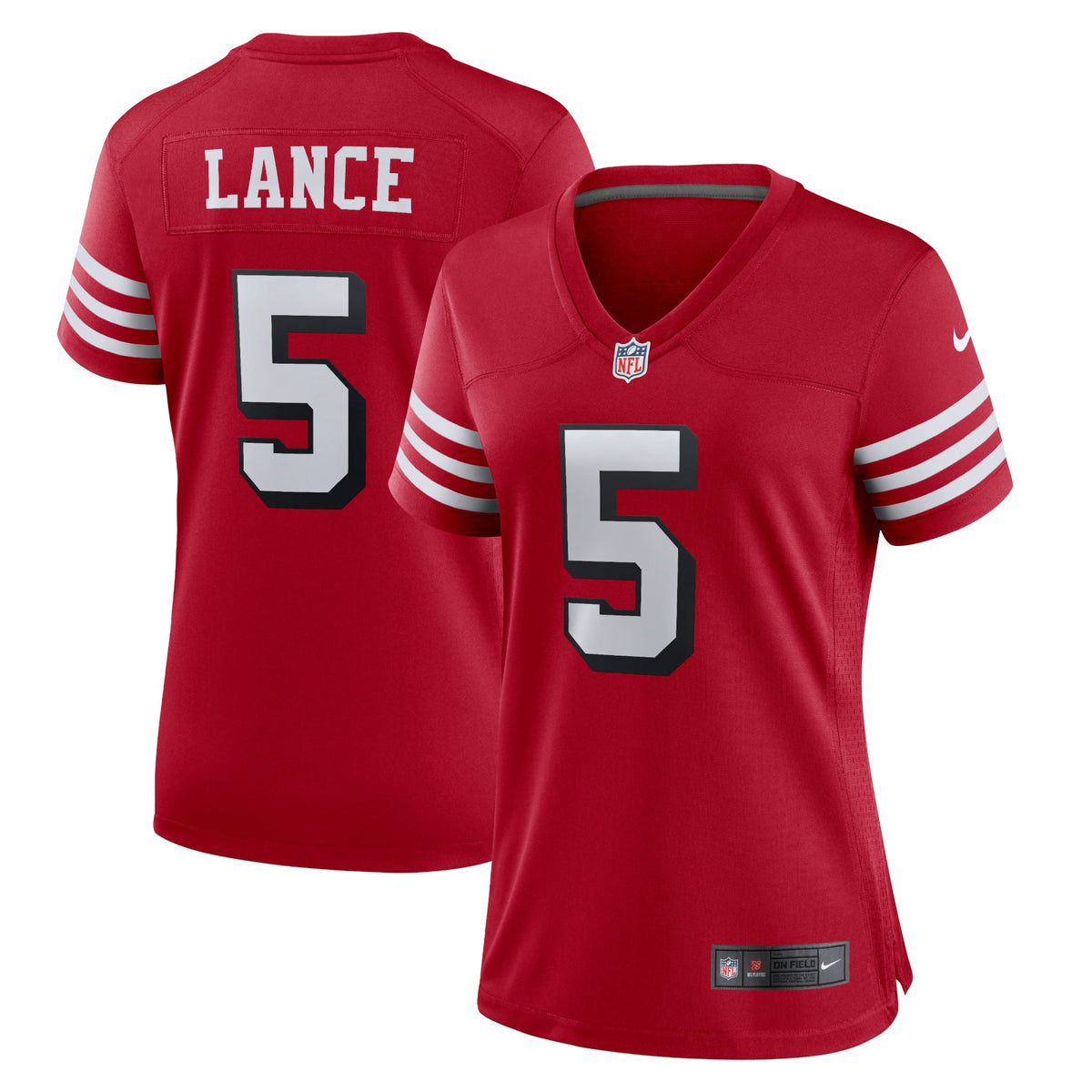 Women s Nike Trey Lance Scarlet San Francisco 49ers Alternate Game Jersey