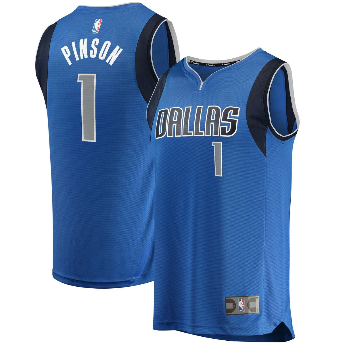 Men's Fanatics Branded Theo Pinson Blue Dallas Mavericks 2021/22 Fast Break Replica Jersey - Icon Edition