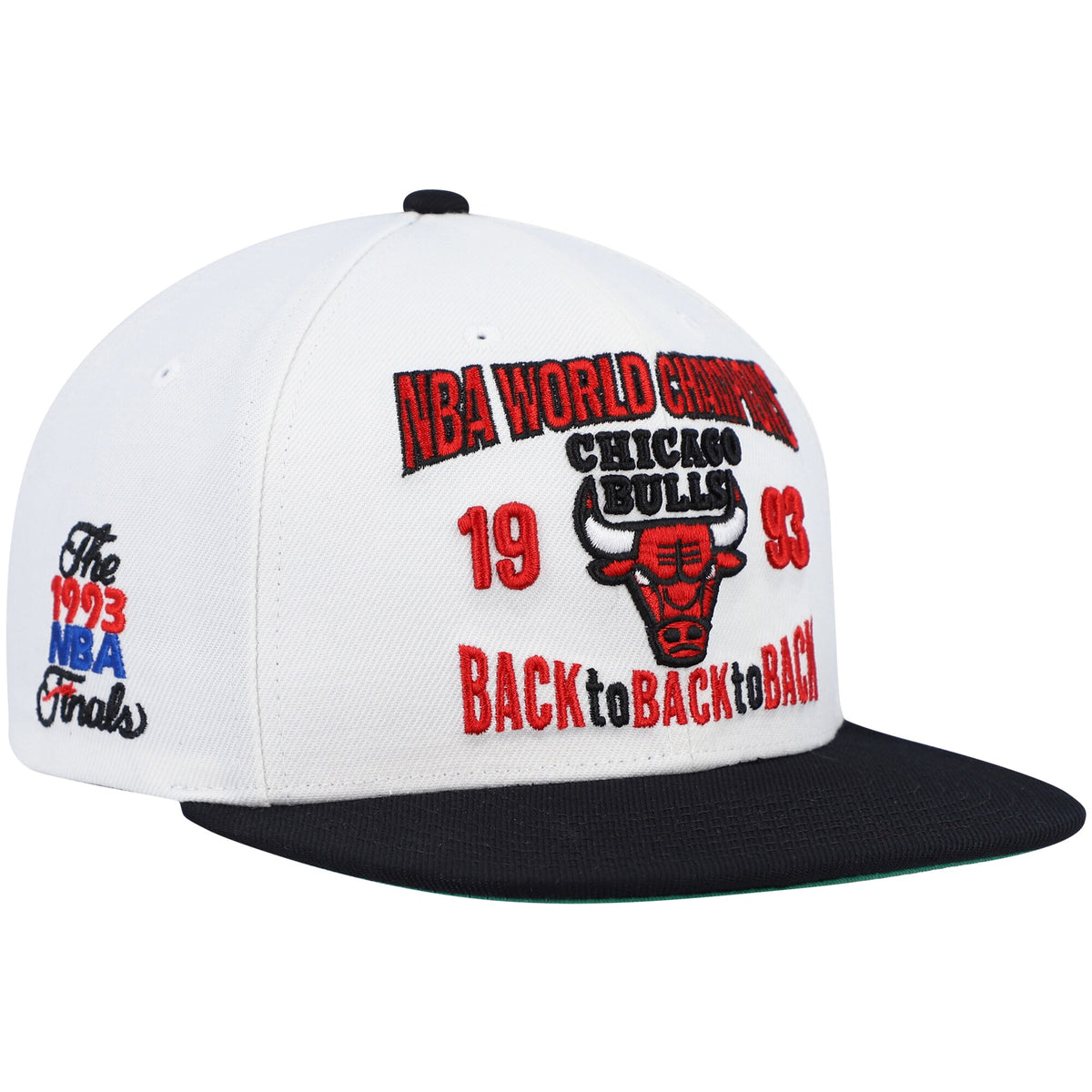 Chicago Bulls Mitchell & Ness 1993 NBA Finals Back To 93 Snapback Hat - White/Black