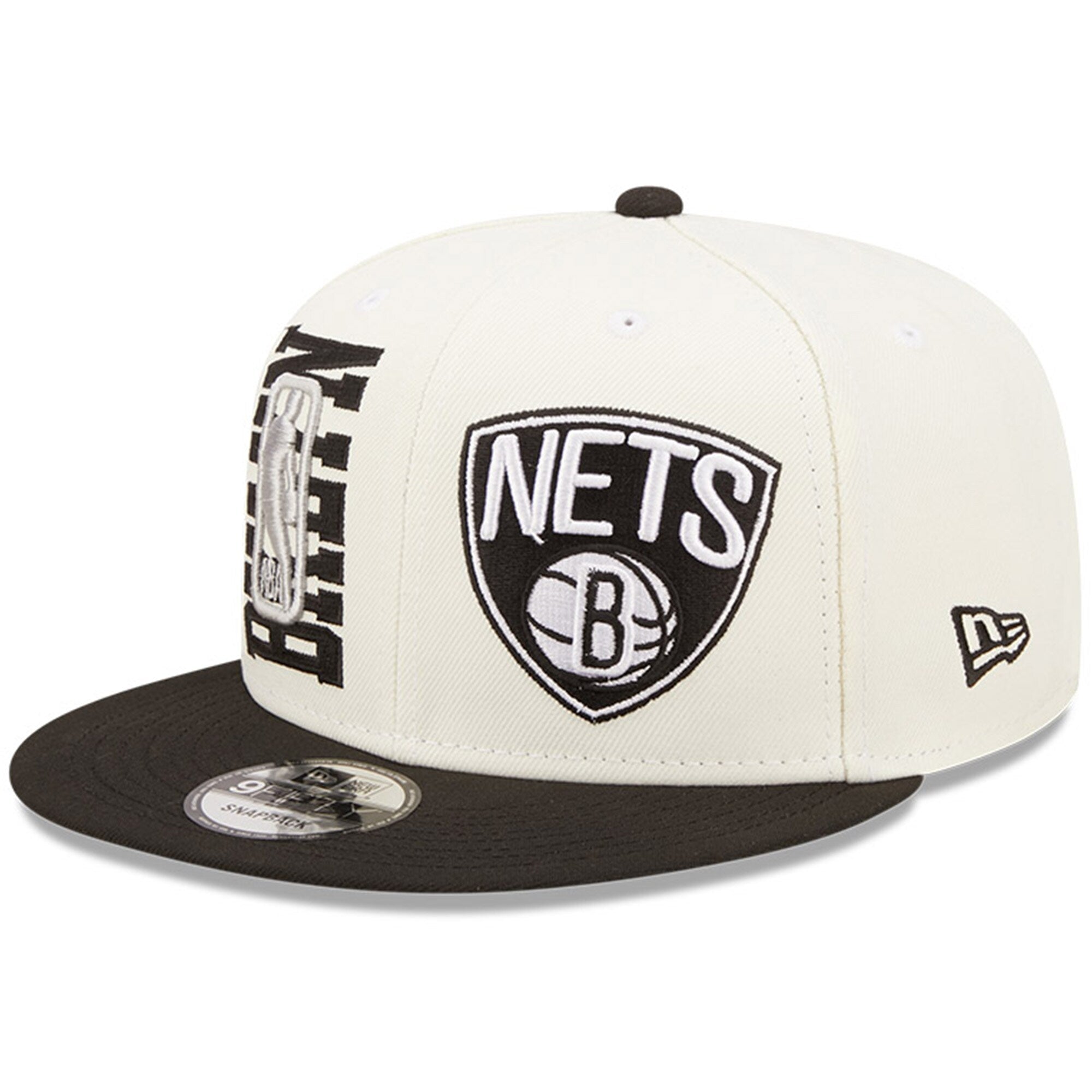 Brooklyn Nets New Era 2022 NBA Draft 9FIFTY Snapback Adjustable Hat - Cream/Black
