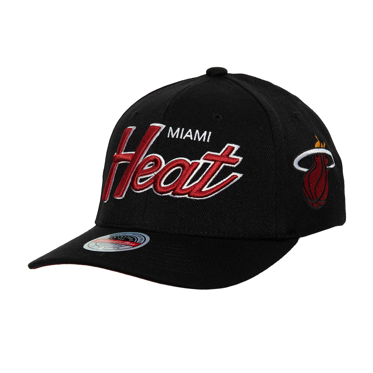 Miami Heat Mitchell & Ness MVP Team Script 2.0 Stretch-Snapback Hat - Black