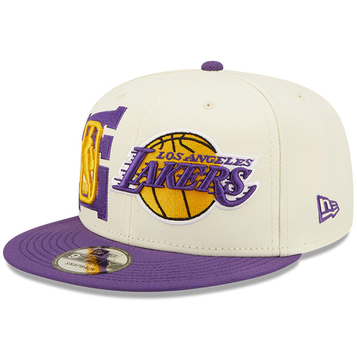 Los Angeles Lakers New Era 2022 NBA Draft 9FIFTY Snapback Adjustable Hat - Cream/Purple