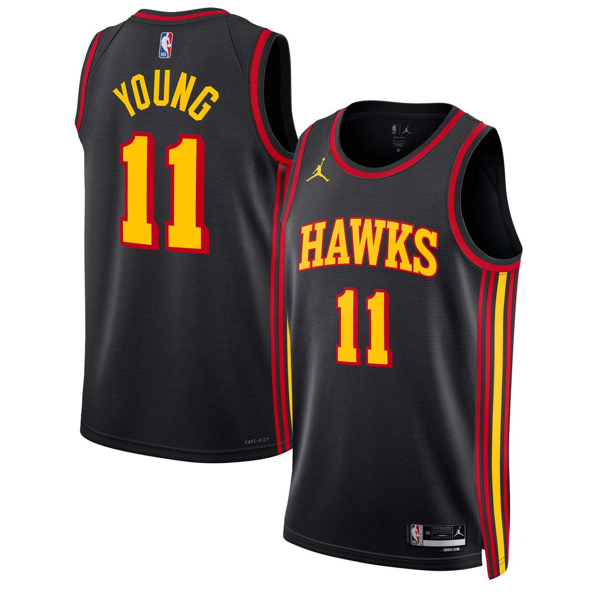 Trae Young Atlanta Hawks, NBA Jerseys Jordans Brand Unisex Swingman Jersey - Statement Edition - Black