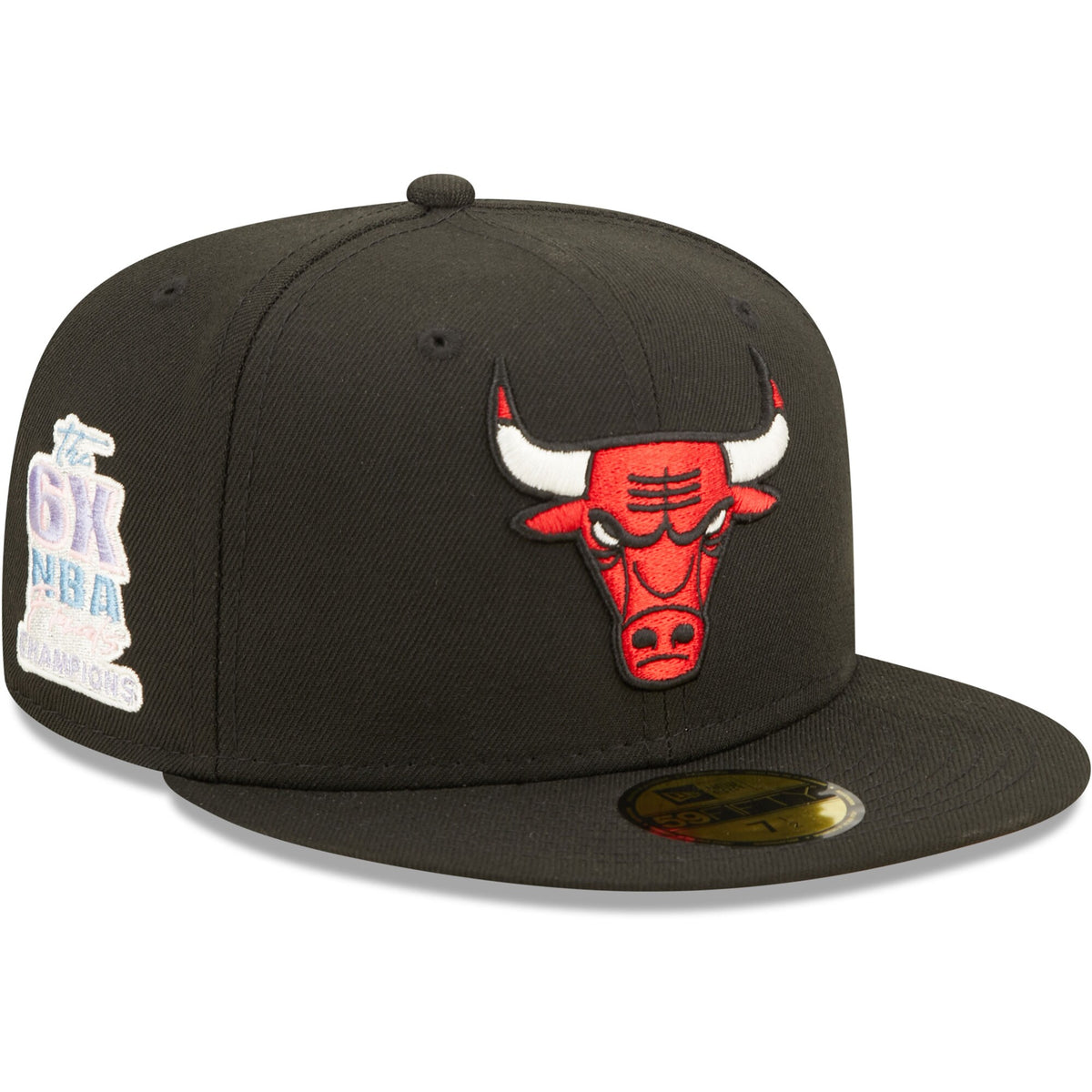 Chicago Bulls New Era 6x NBA Finals Champions Pop Sweat 59FIFTY Fitted Hat - Black
