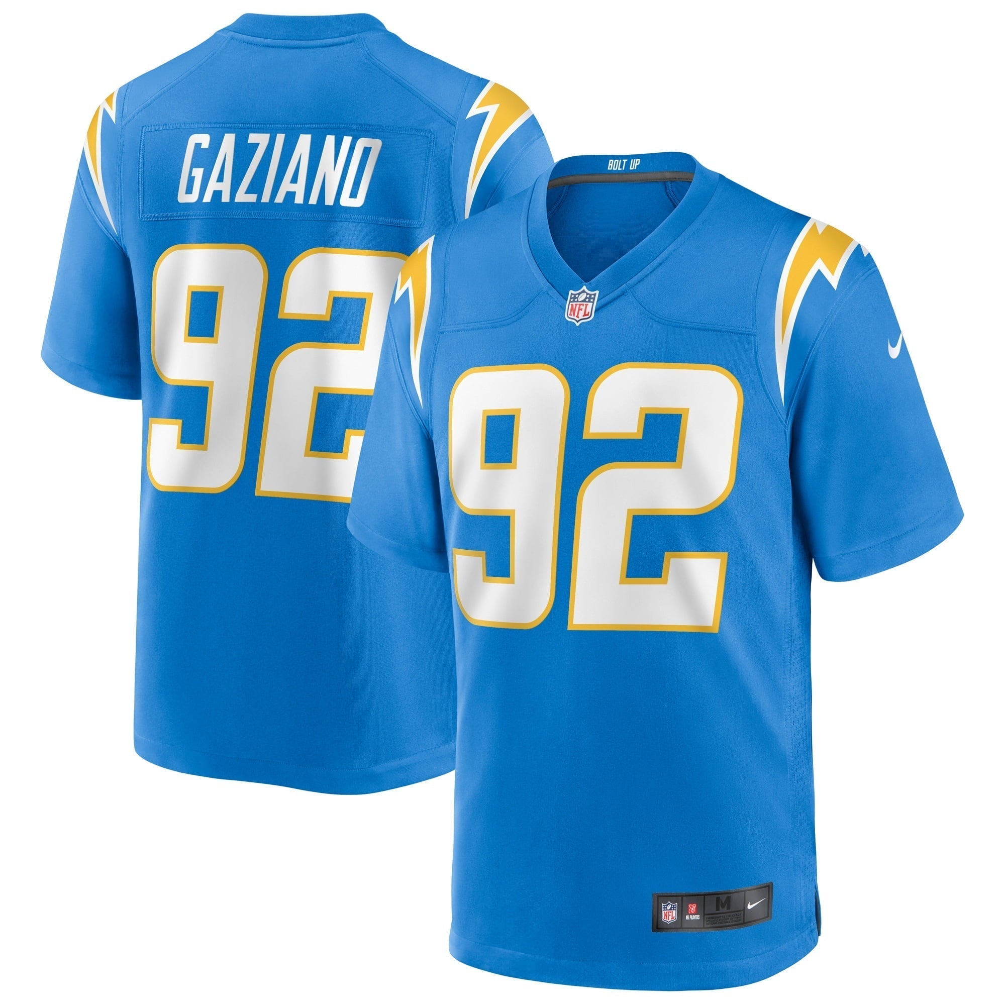 Men s Nike Joe Gaziano Powder Blue Los Angeles Chargers Game Jersey