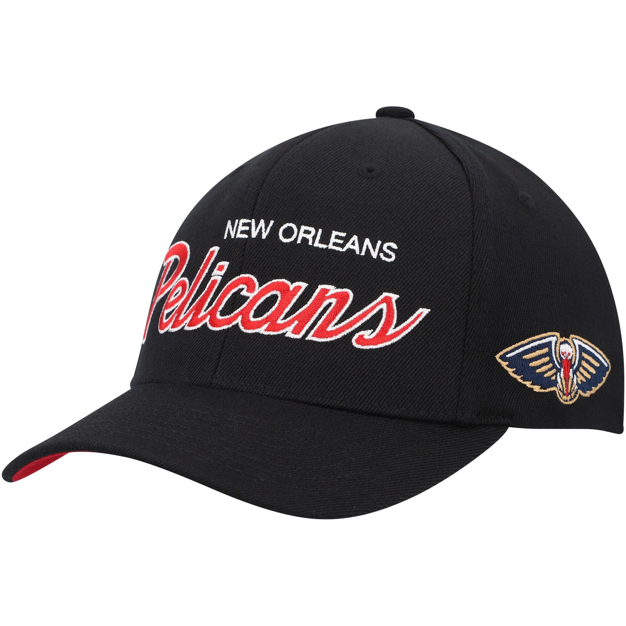 New Orleans Pelicans Mitchell & Ness MVP Team Script 2.0 Stretch Snapback Hat - Black