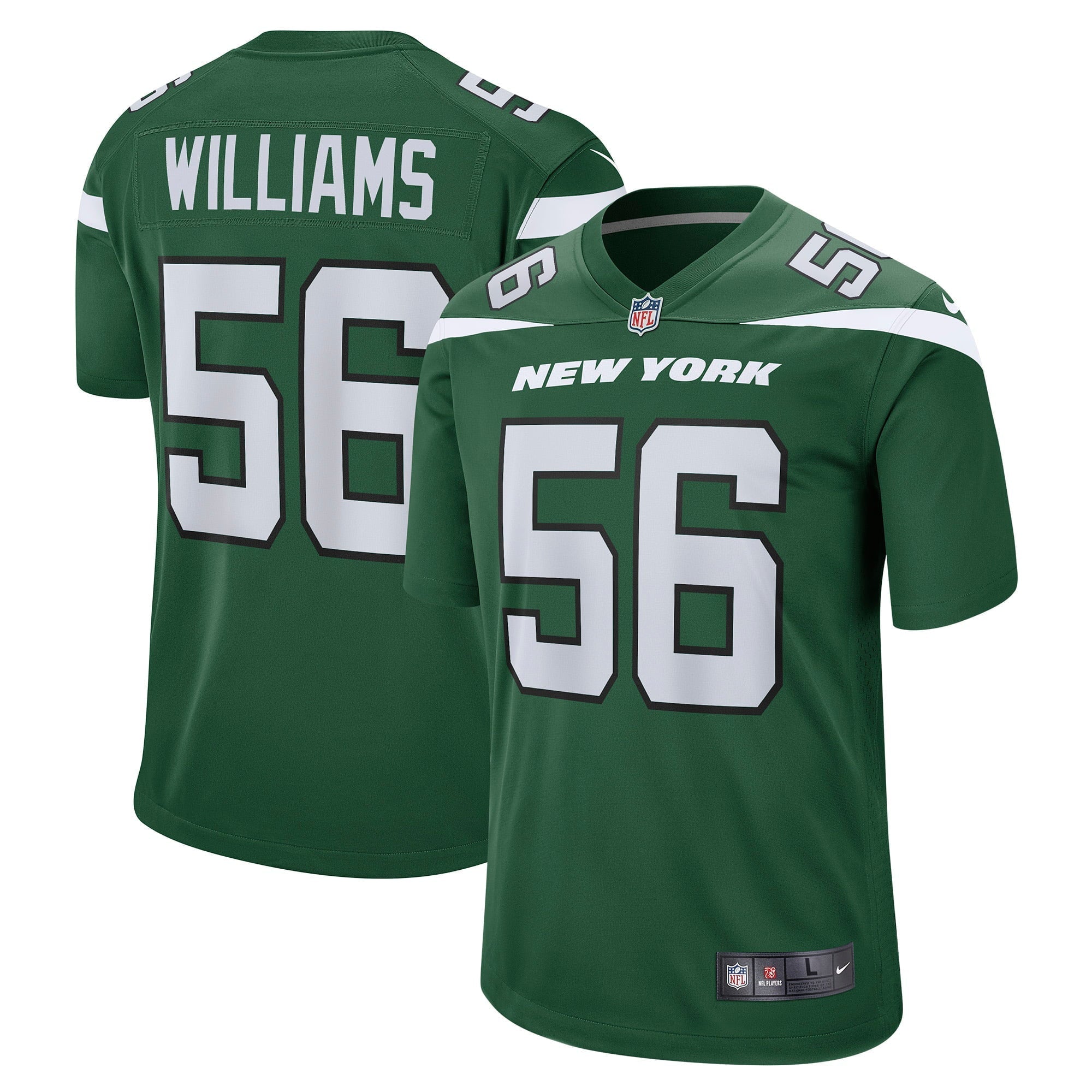 Men s Nike Quincy Williams Gotham Green New York Jets Game Jersey