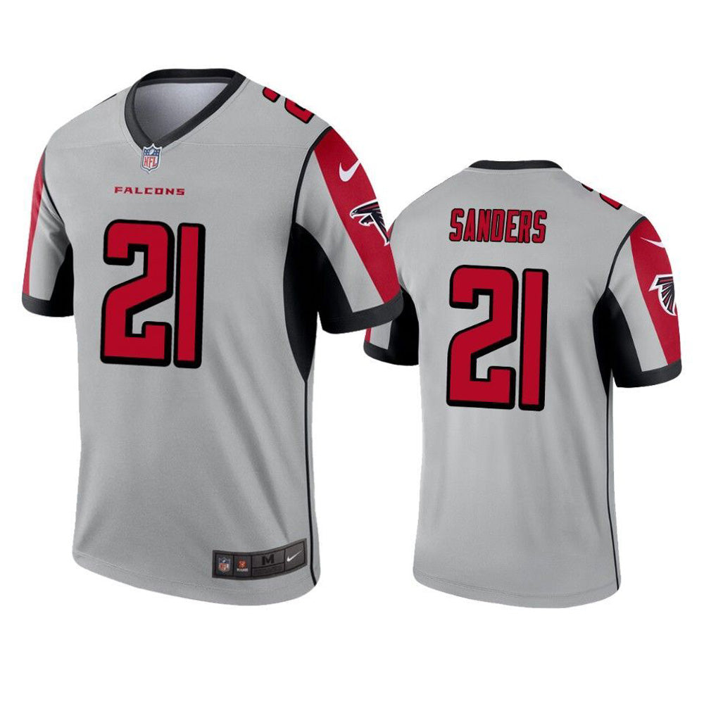 Men s Atlanta Falcons Deion Sanders Inverted Legend Jersey   Silver/Red