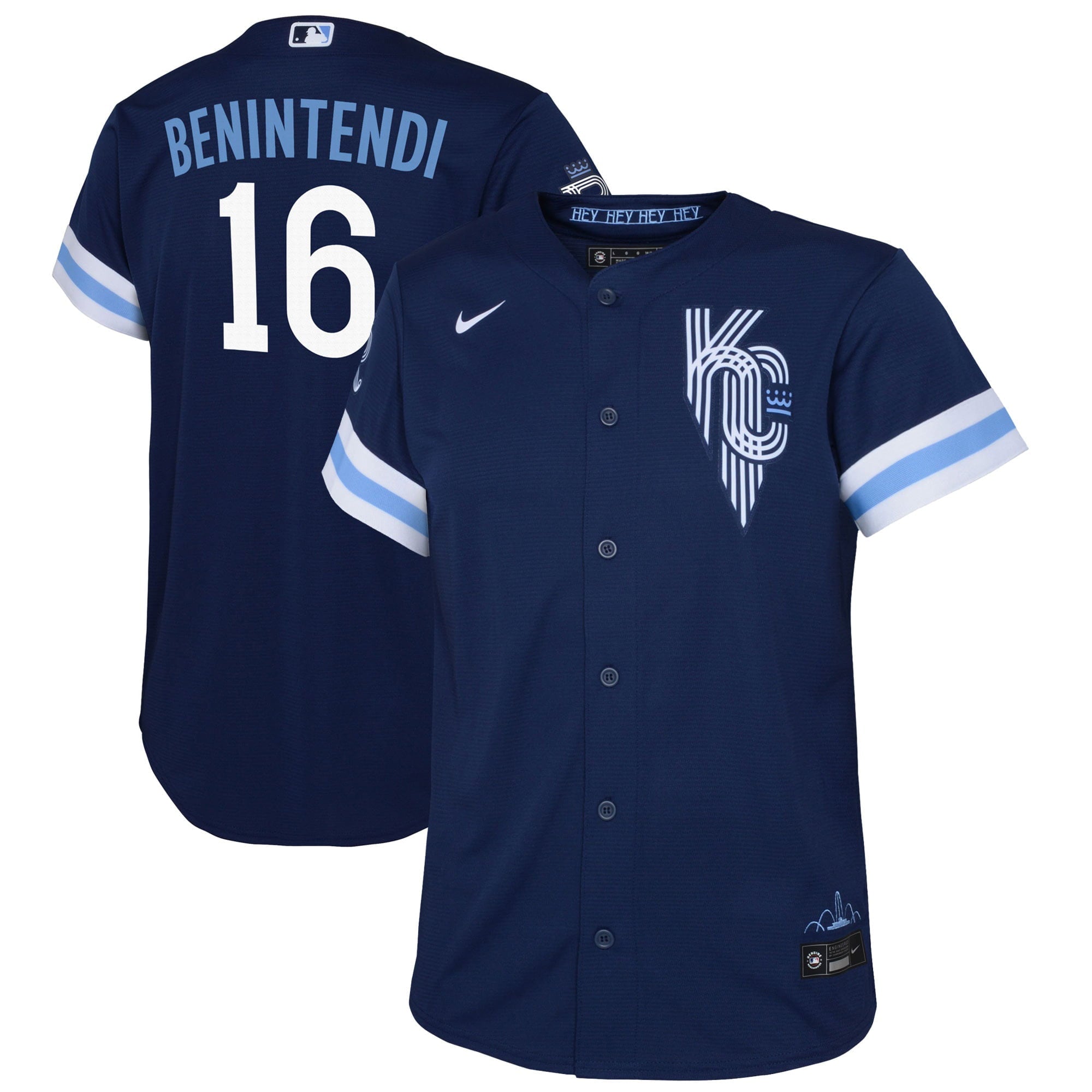 Youth Nike Andrew Benintendi Navy Kansas City Royals 2022 City Connect Replica Player Jersey