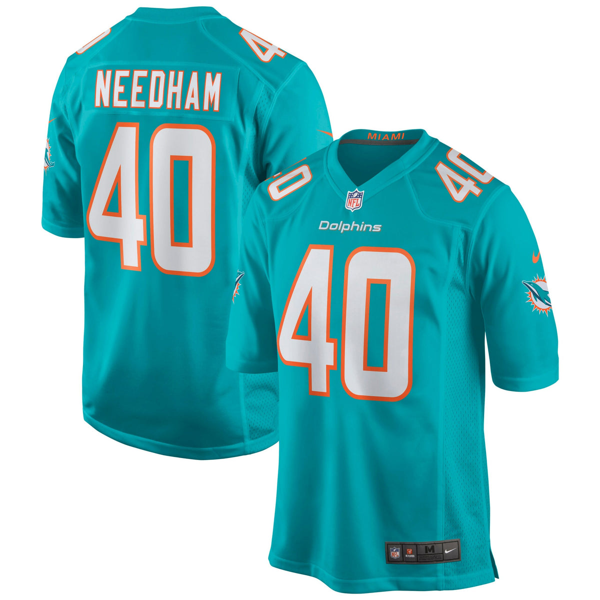 Nik Needham Miami Dolphins Nike Game Jersey   Aqua
