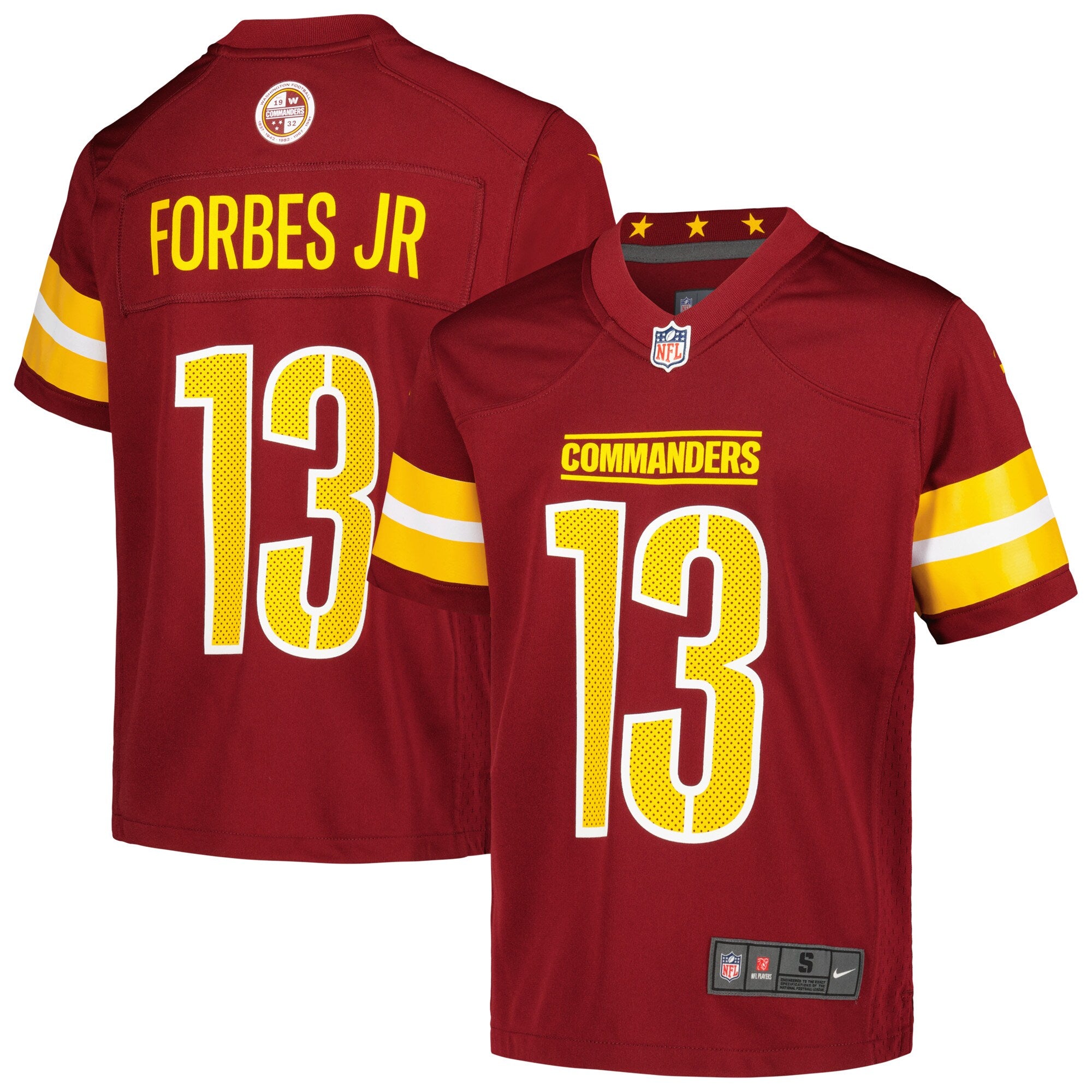 Emmanuel Forbes Jr. Washington Commanders Nike Youth Game Jersey   Burgundy