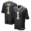 Men s Nike Number 1 Dad Black New Orleans Saints Game Jersey