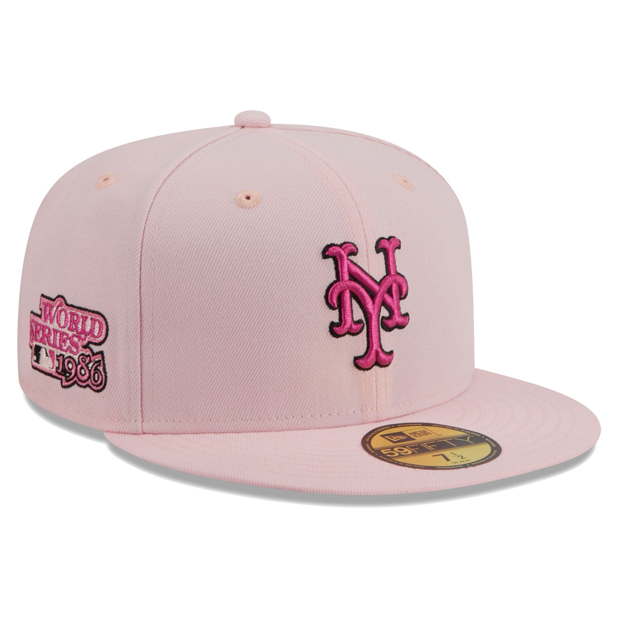 New York Mets New Era 1986 MLB World Series 59FIFTY Fitted Hat - Pink