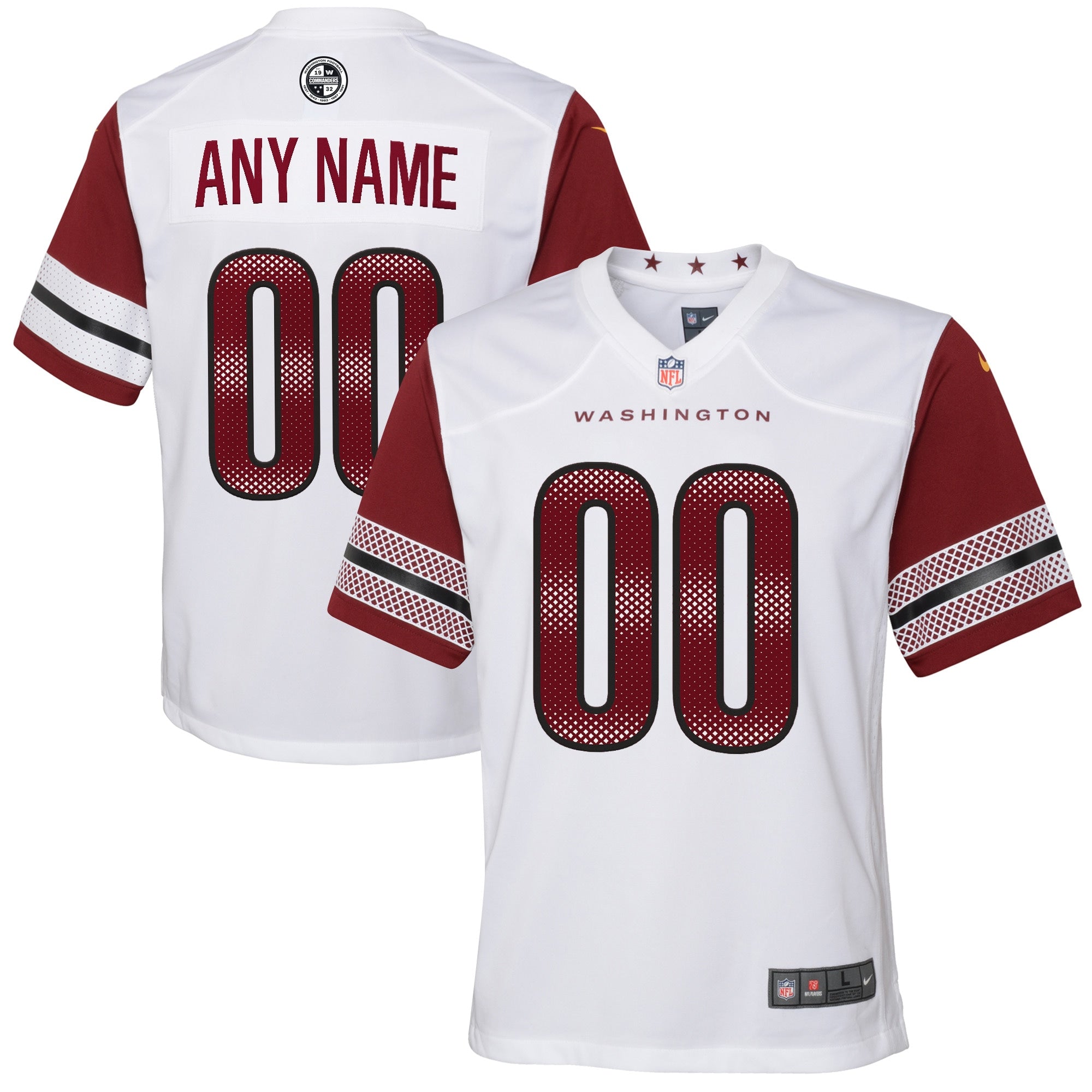 Washington Commanders Nike Youth Game Custom Player Jersey   White