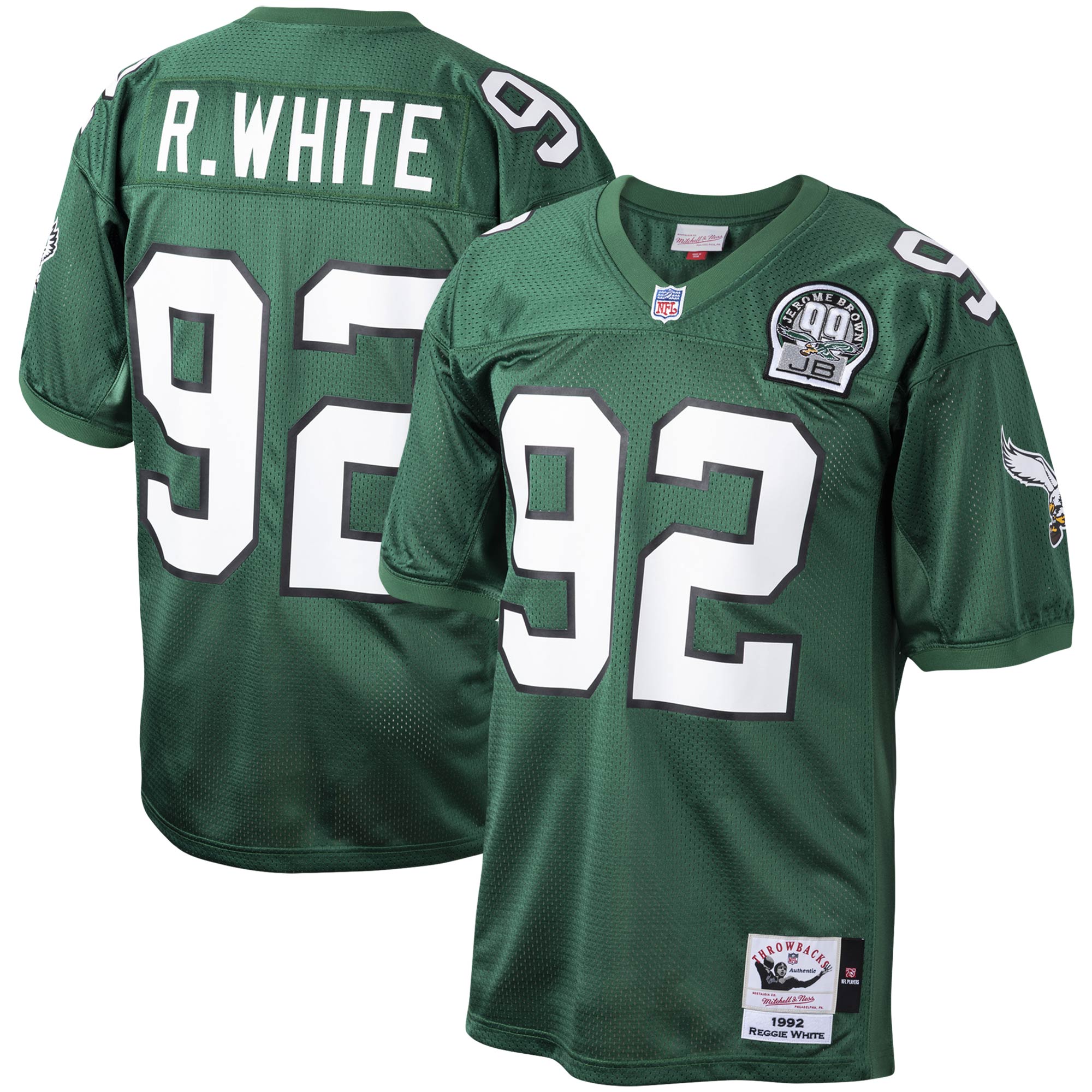 Reggie White Philadelphia Eagles Mitchell   Ness 1992 Authentic Throwback Retired Player Jersey   Kelly Green