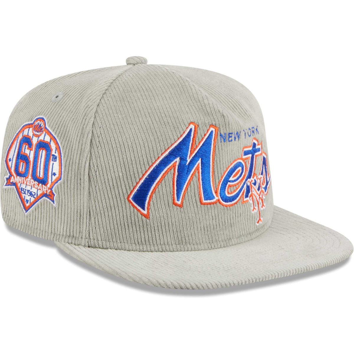 New York Mets New Era Corduroy Golfer Adjustable Hat - Gray