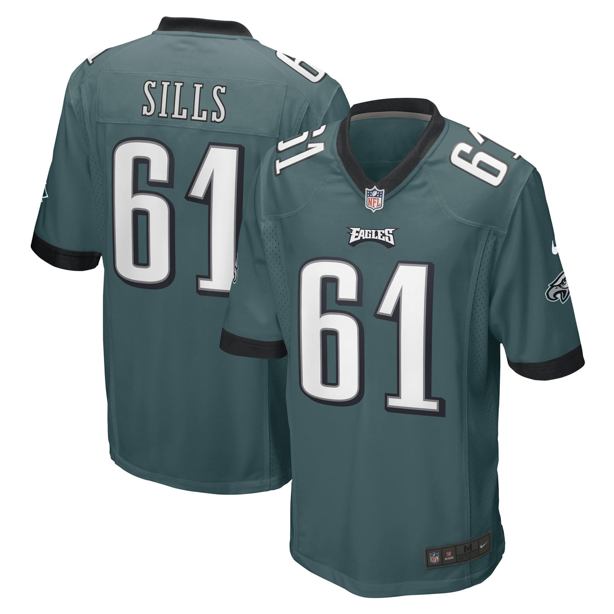 Josh Sills Philadelphia Eagles Nike Game Player Jersey   Midnight Green
