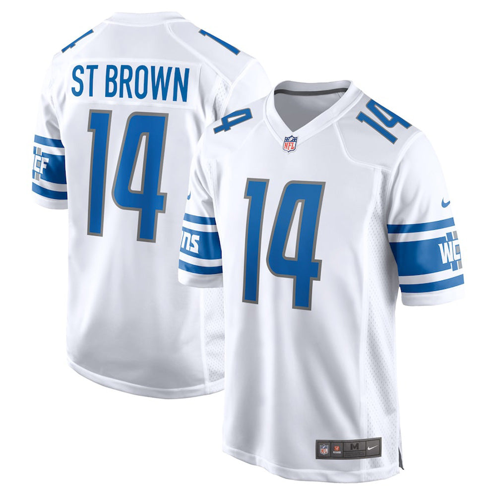 Youth Detroit Lions Amon-Ra St. Brown Game Jersey   White