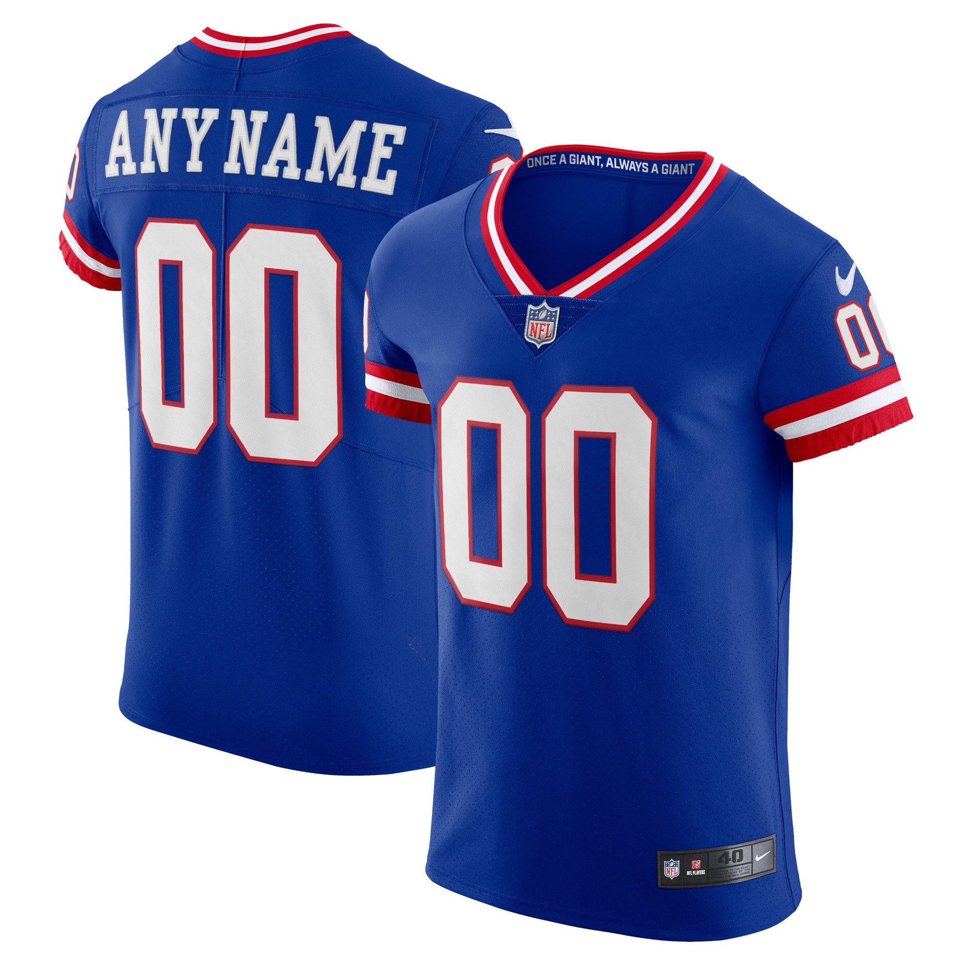 New York Giants Nike Classic Vapor Elite Custom Jersey Royal