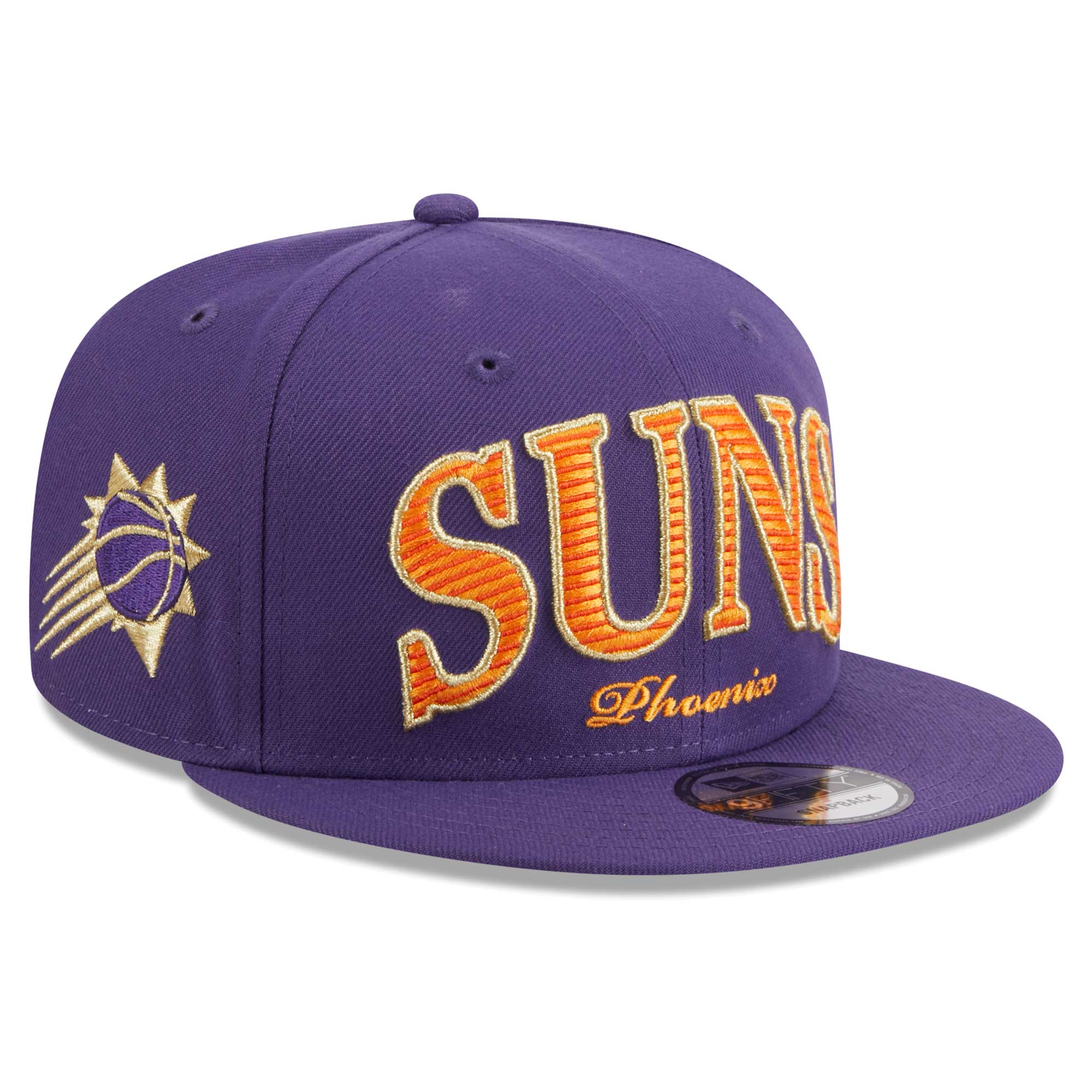 Phoenix Suns New Era Golden Tall Text 9FIFTY Snapback Hat - Purple