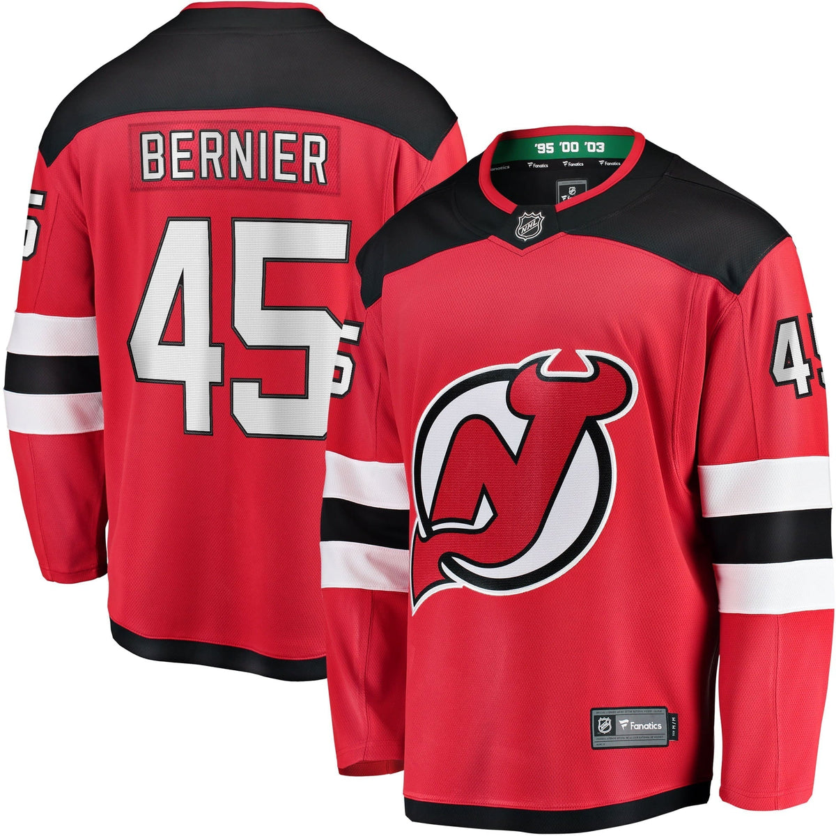 Youth Fanatics Branded Jonathan Bernier Red New Jersey Devils Breakaway Player Jersey