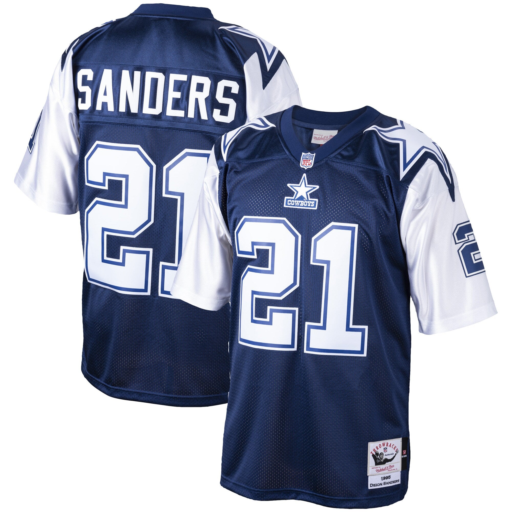 Deion Sanders Dallas Cowboys Mitchell   Ness Big   Tall 1995 Retired Player Replica Jersey   Navy