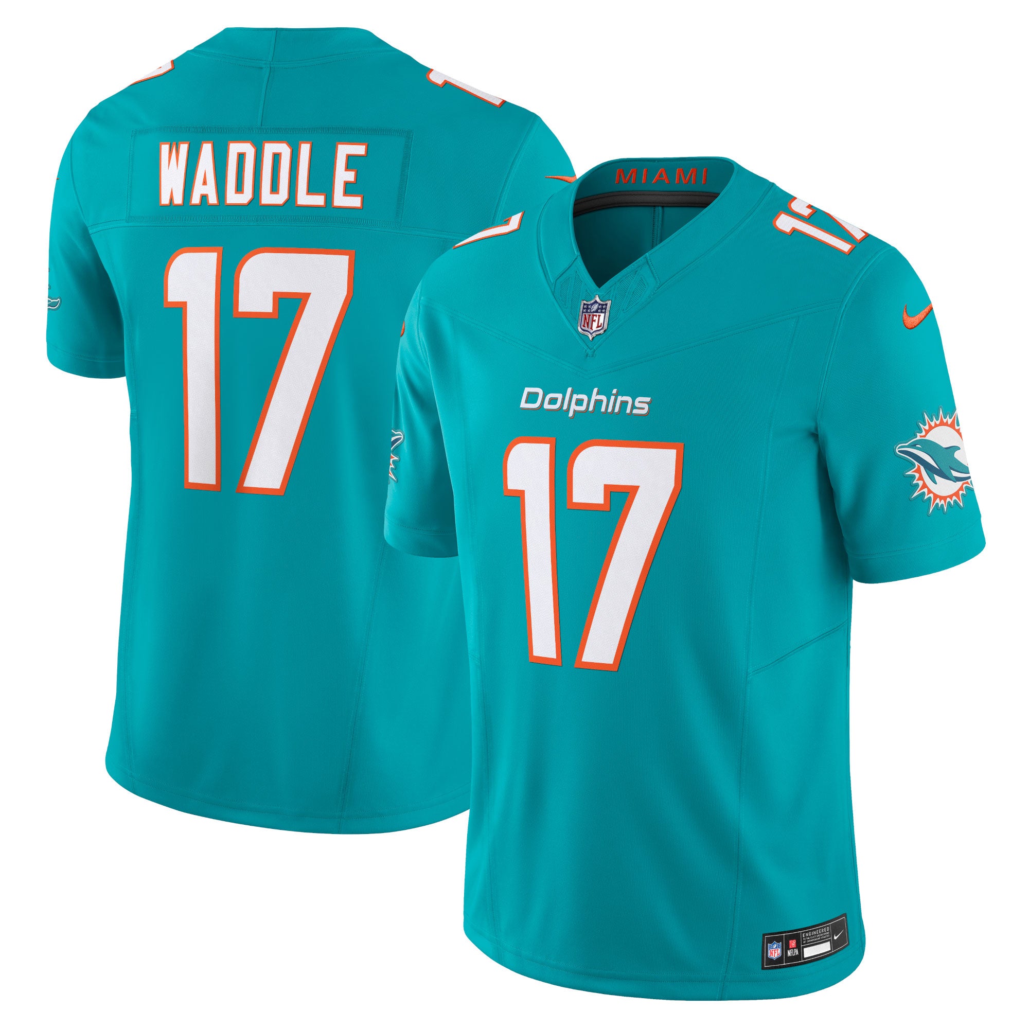 Jaylen Waddle Miami Dolphins Nike Vapor F.U.S.E. Limited Jersey   Aqua