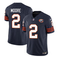 Men s Chicago Bears DJ Moore Navy 2023 Throwback Limited  Stitched Game Jerseys