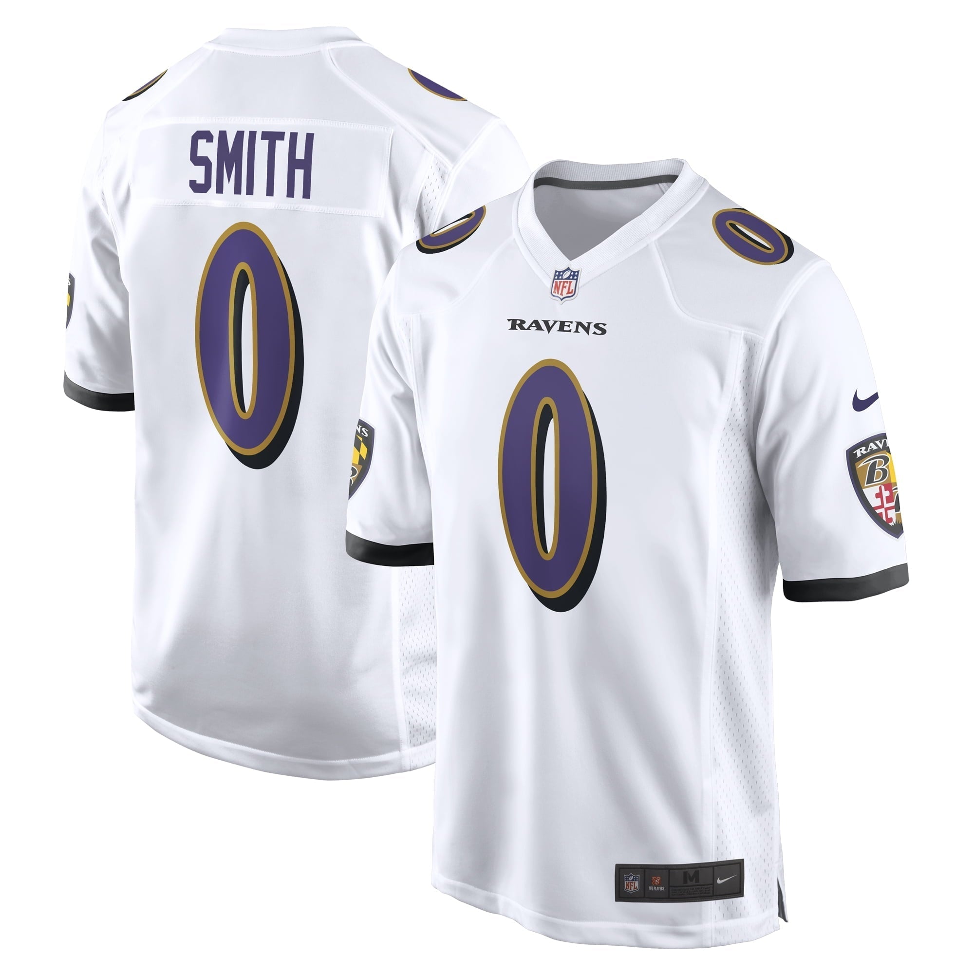 Men s Nike Roquan Smith White Baltimore Ravens  Game Jersey