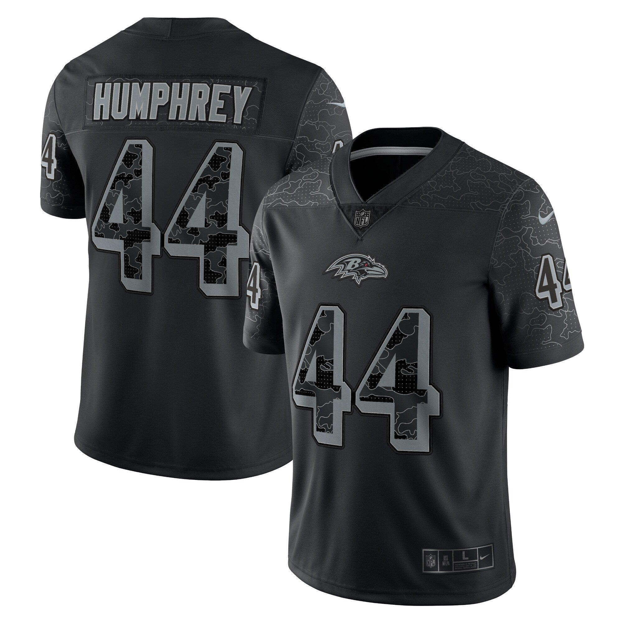 Men s Nike Marlon Humphrey Black Baltimore Ravens RFLCTV Limited Jersey