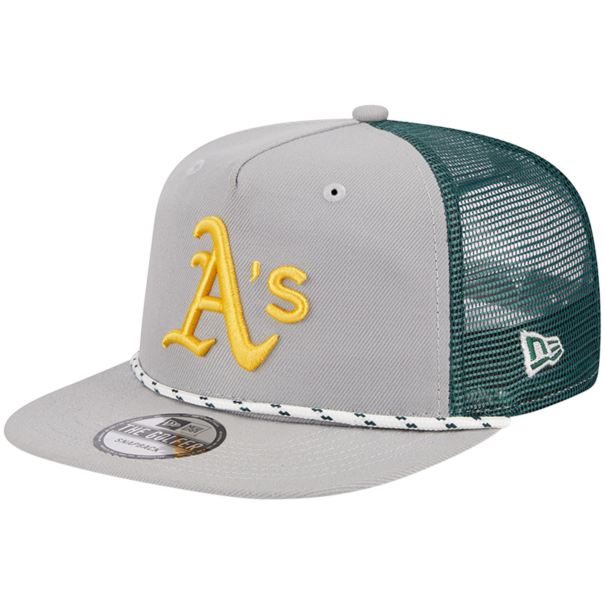 Oakland Athletics New Era Golfer Green Undervisor 9FIFTY Snapback Hat - Gray