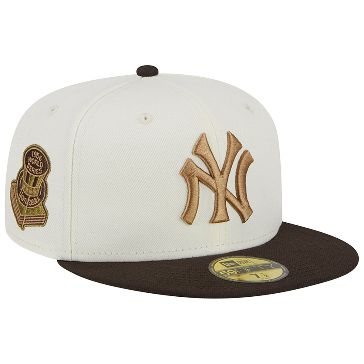 New York Yankees New Era 1956 World Series 59FIFTY Fitted Hat - White/Brown