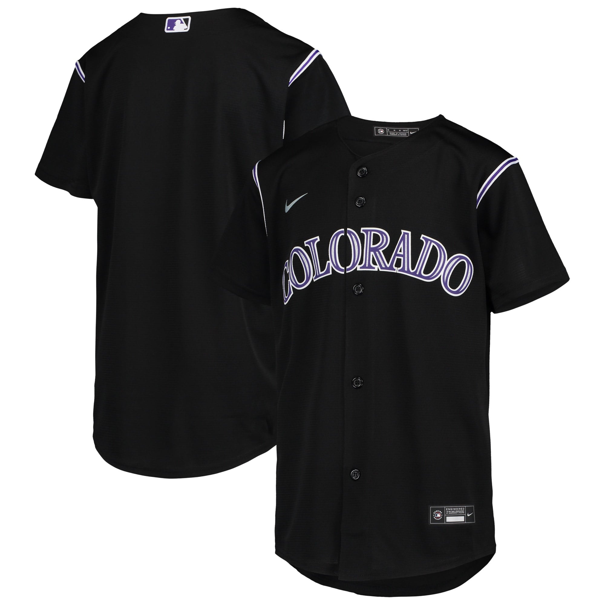 Youth Nike Black Colorado Rockies Alternate Replica Team Jersey