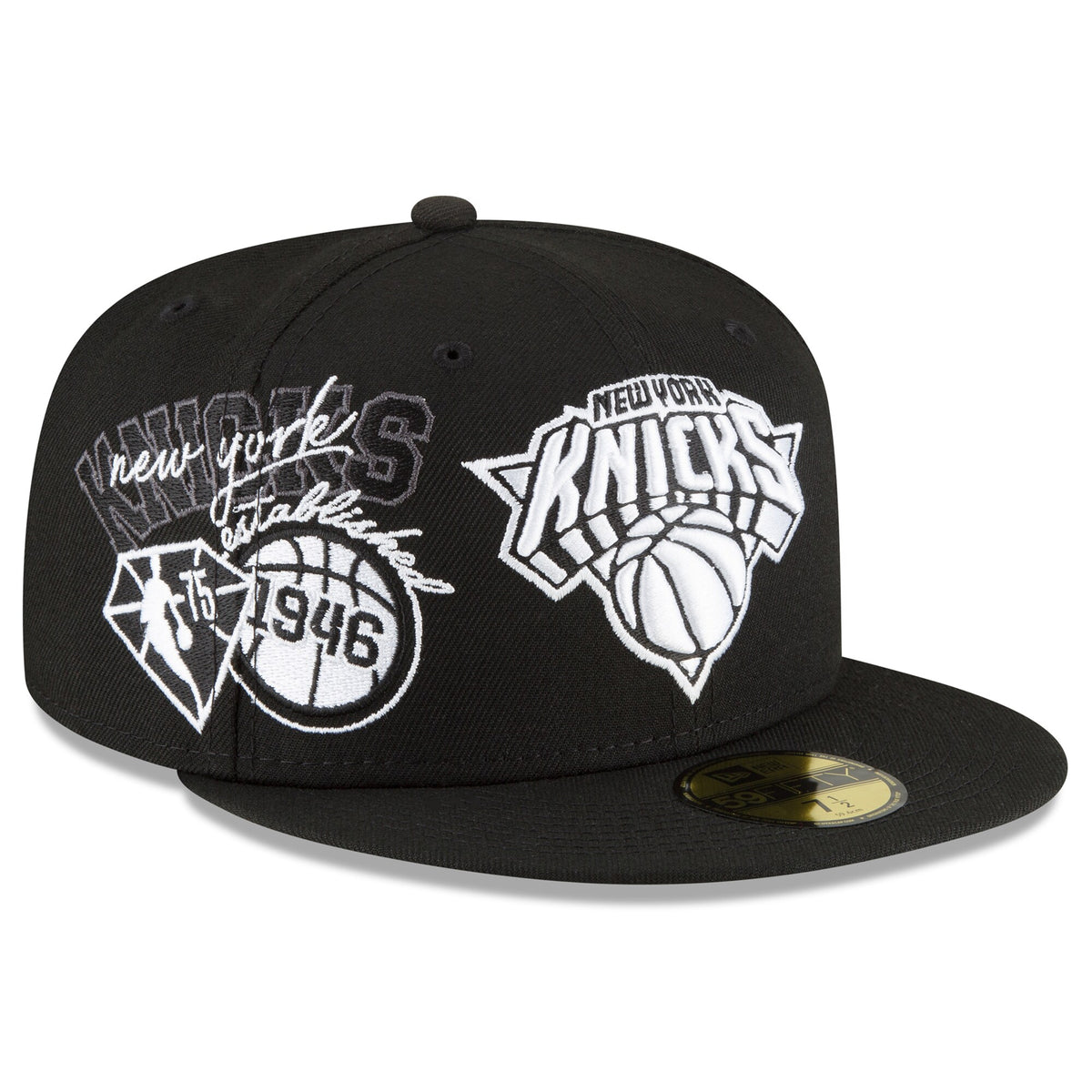New York Knicks New Era Back Half Team 59FIFTY Fitted Hat - Black