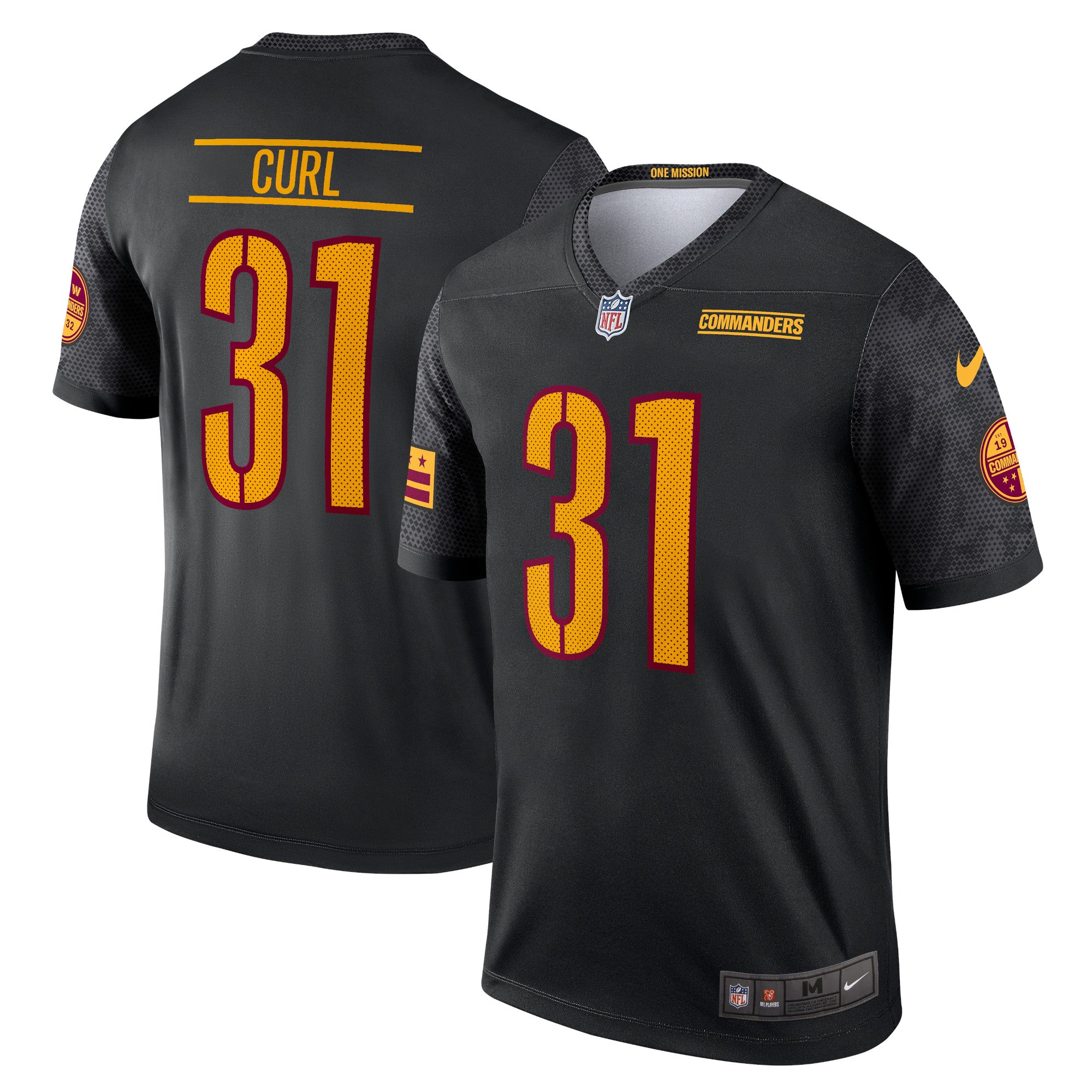 Kamren Curl Washington Commanders Nike Alternate   Black