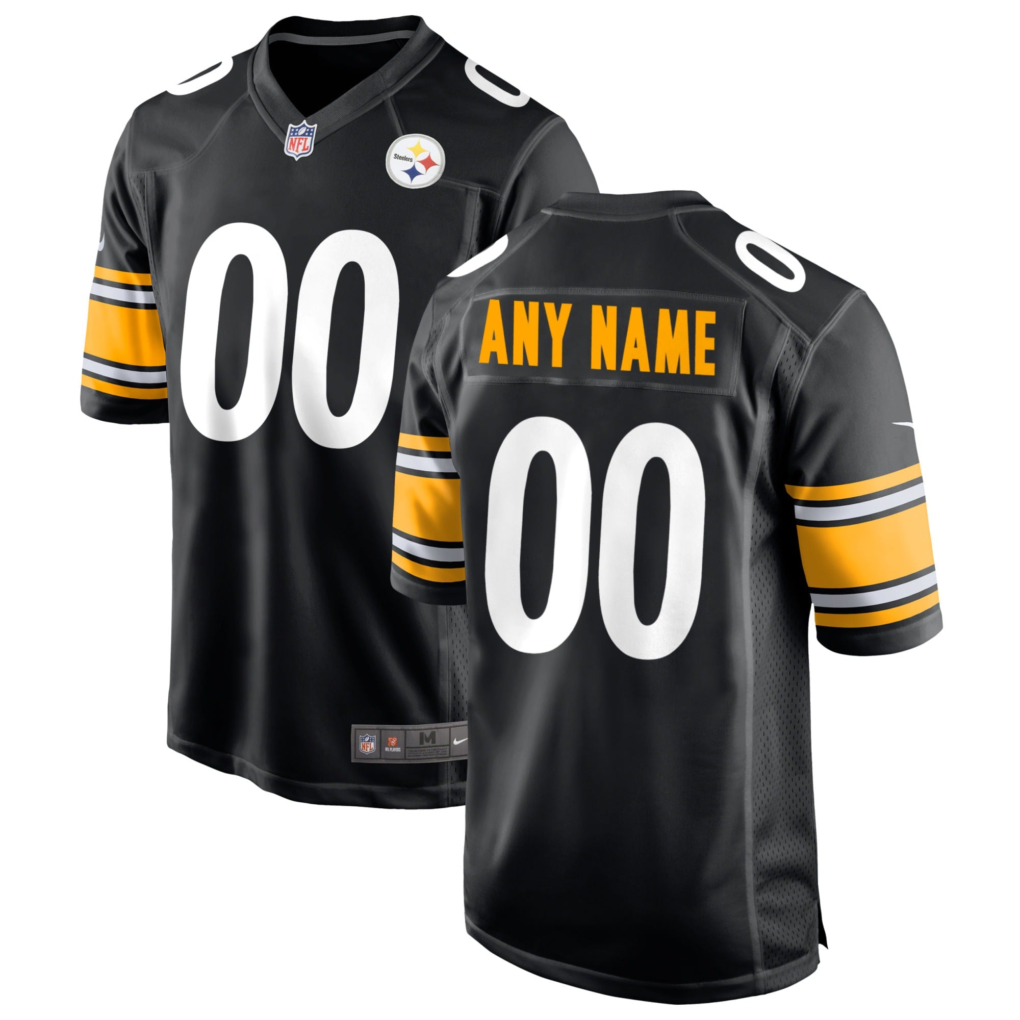 Pittsburgh Steelers Nike Custom Game Jersey   Black