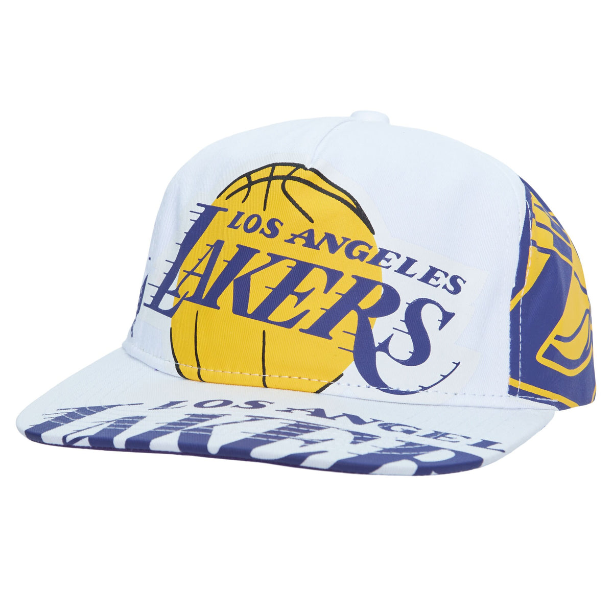 Los Angeles Lakers Mitchell & Ness Hardwood Classics In Your Face Deadstock Snapback Hat - White