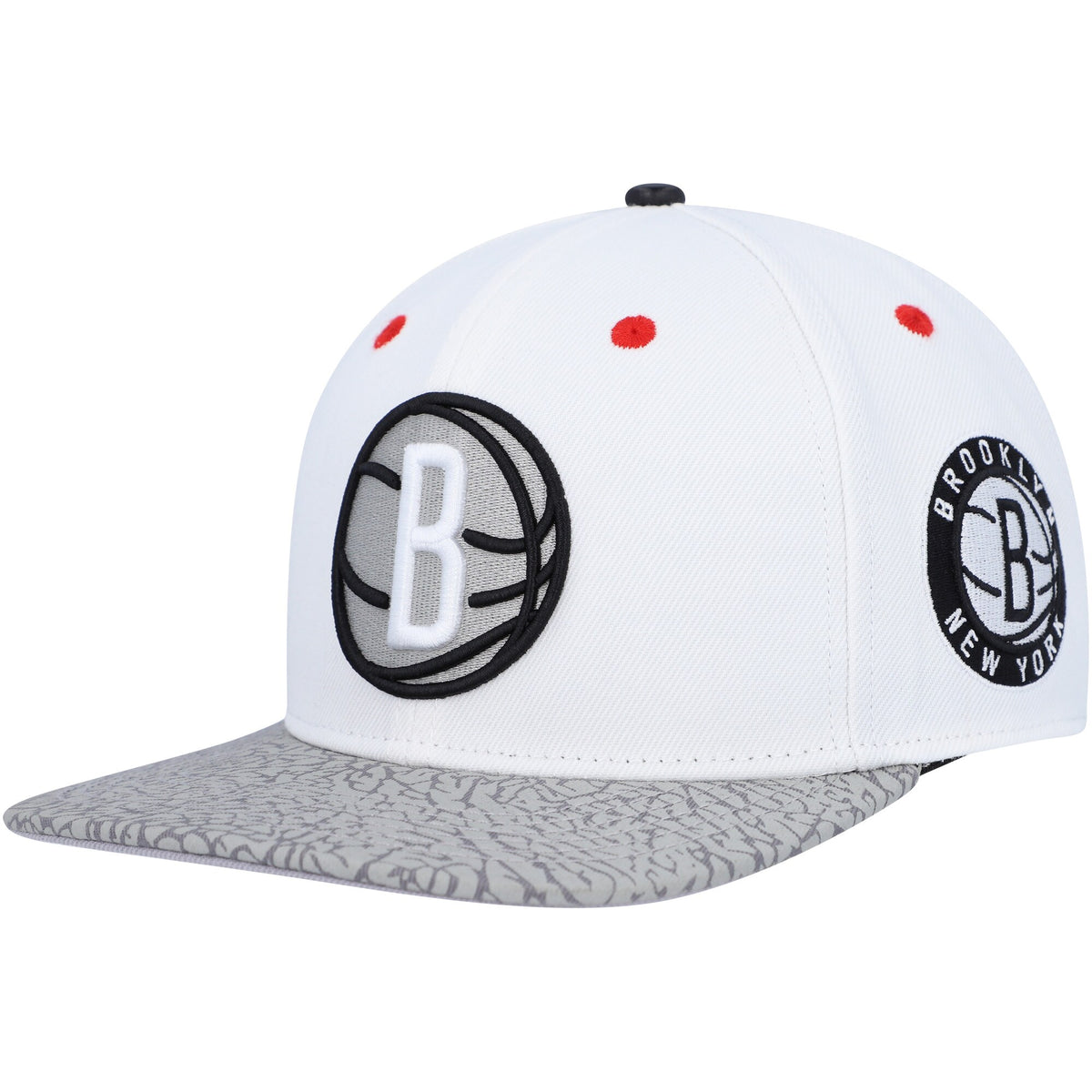 Brooklyn Nets Pro Standard Hook Elephant Snapback Hat - White/Gray