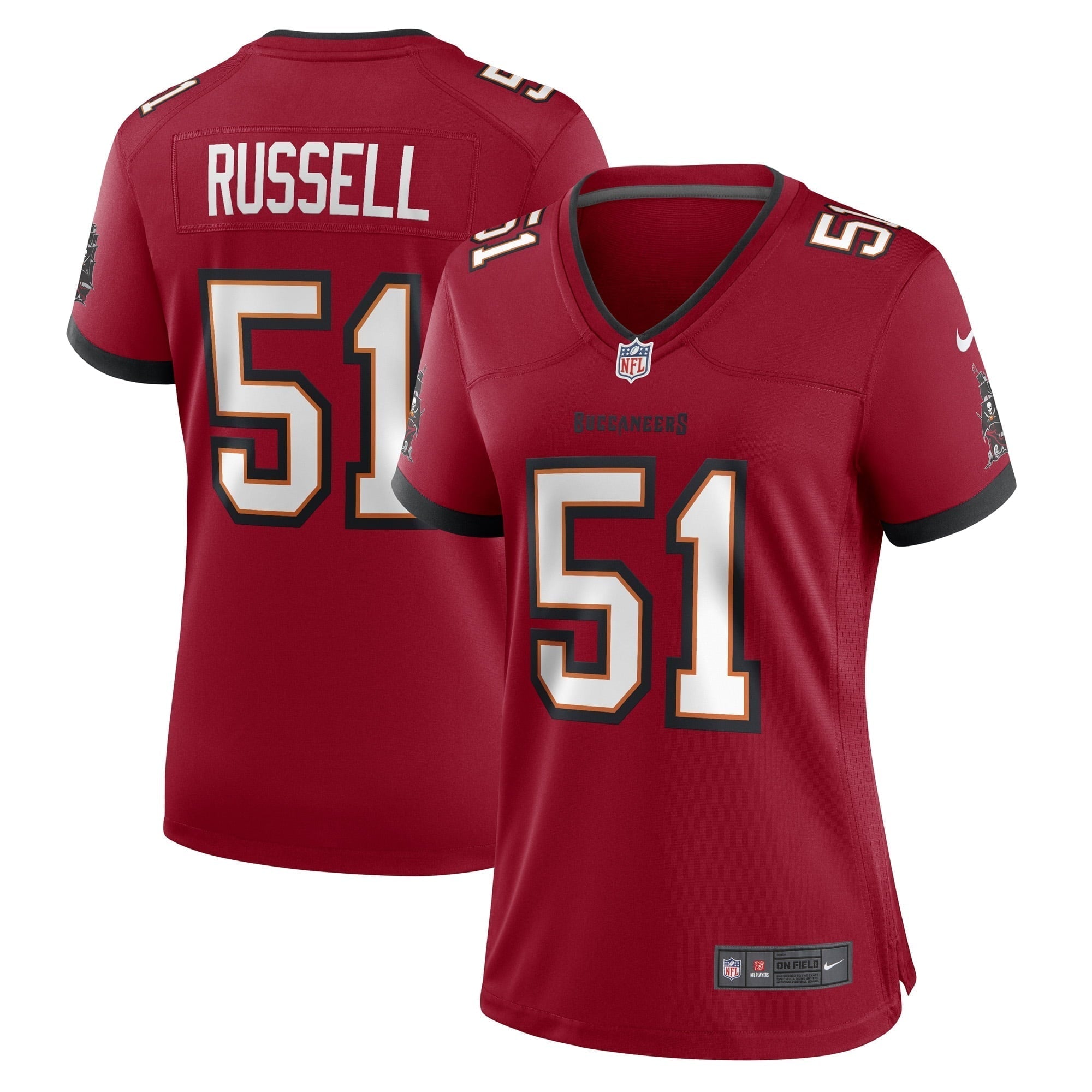 Women s Nike J.J. Russell Athletic Red Tampa Bay Buccaneers Game Player Jersey