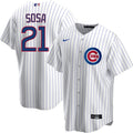 Men's Sammy Sosa Chicago Cubs White Home Premium Stitch Replica Jersey